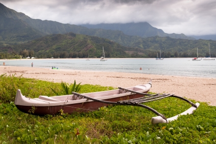 An outrigger canoe from Hawaii