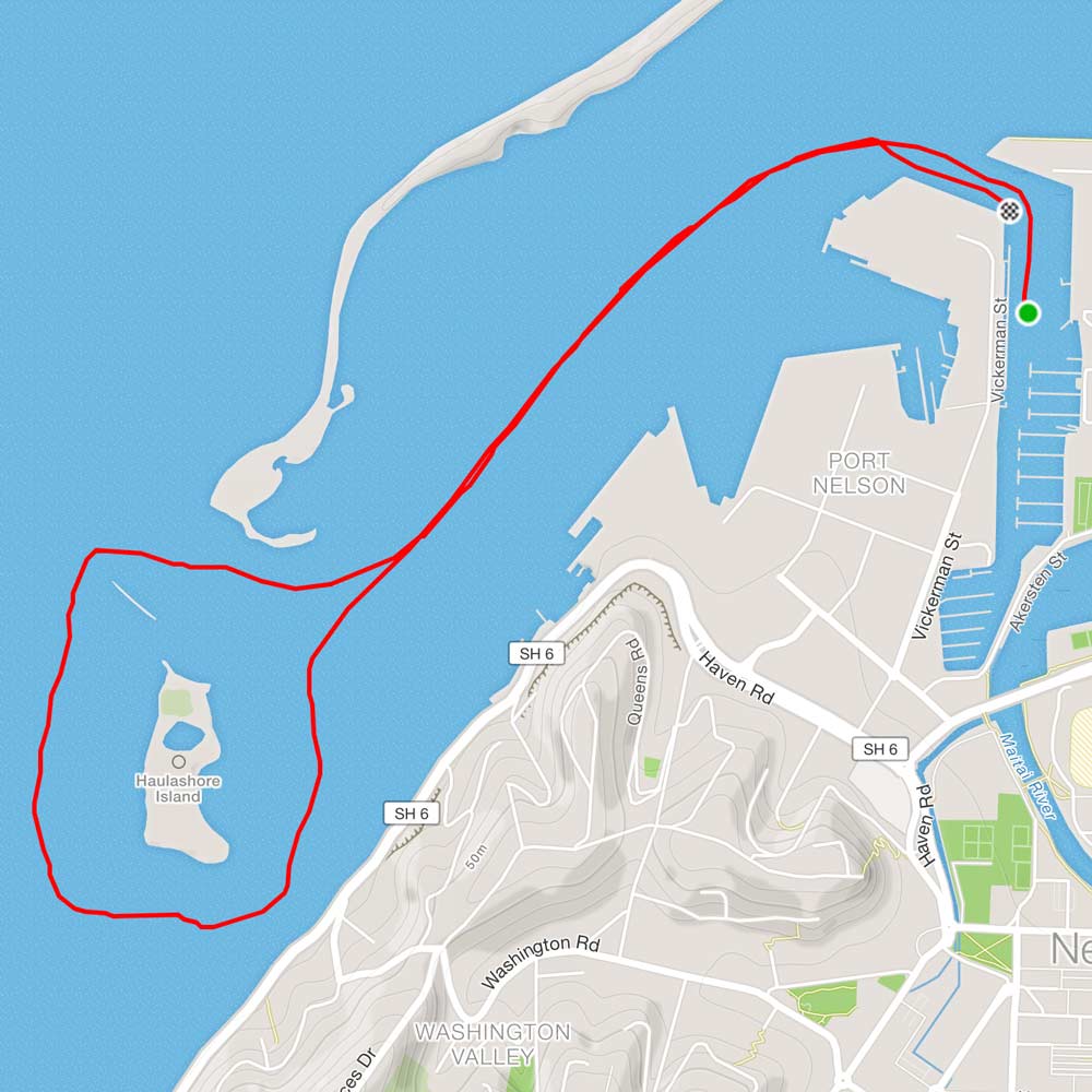 Route map marina around haulashore island